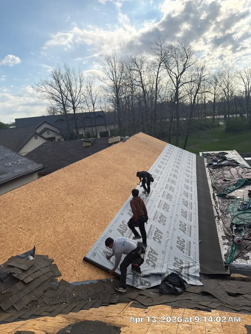 Flashing and seam work in Kirklin