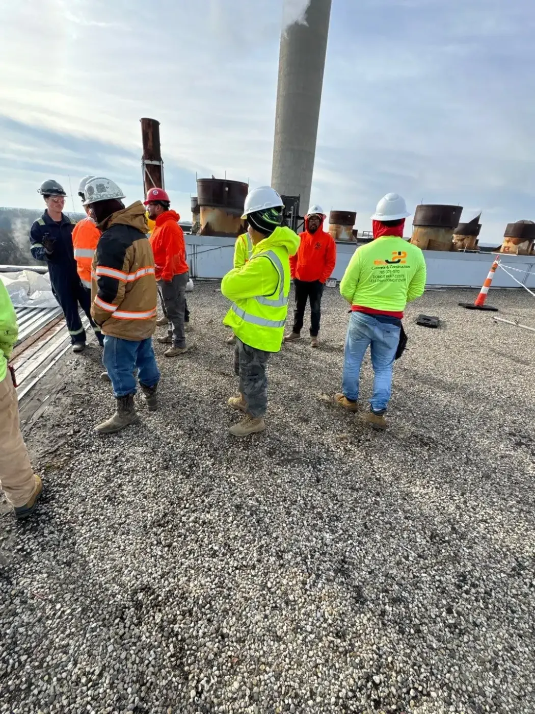 Commercial roof inspection documented in Kirklin